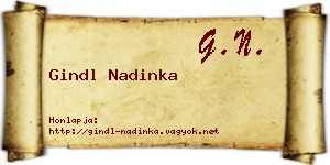 Gindl Nadinka névjegykártya